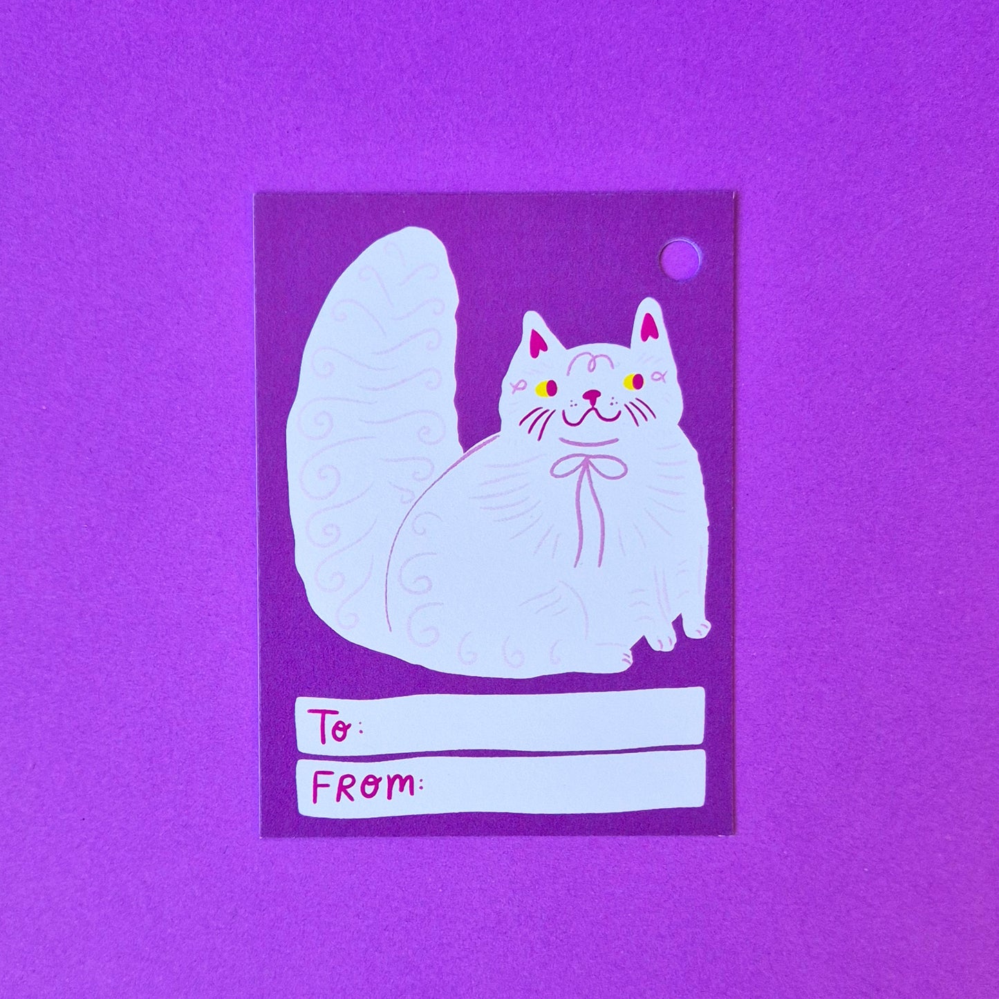 Gift Tags - Floofy White Cat