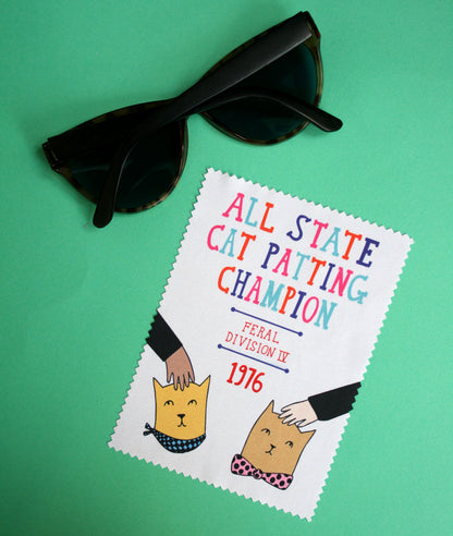 All State Cat Patting Champion - Microfibre Glasses Cleaner