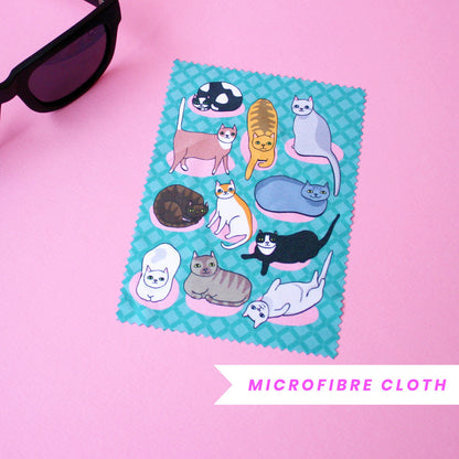 Pink Mat Cats - Microfibre Glasses Cleaner