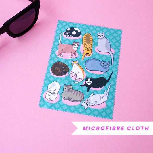 Pink Mat Cats - Microfibre Glasses Cleaner