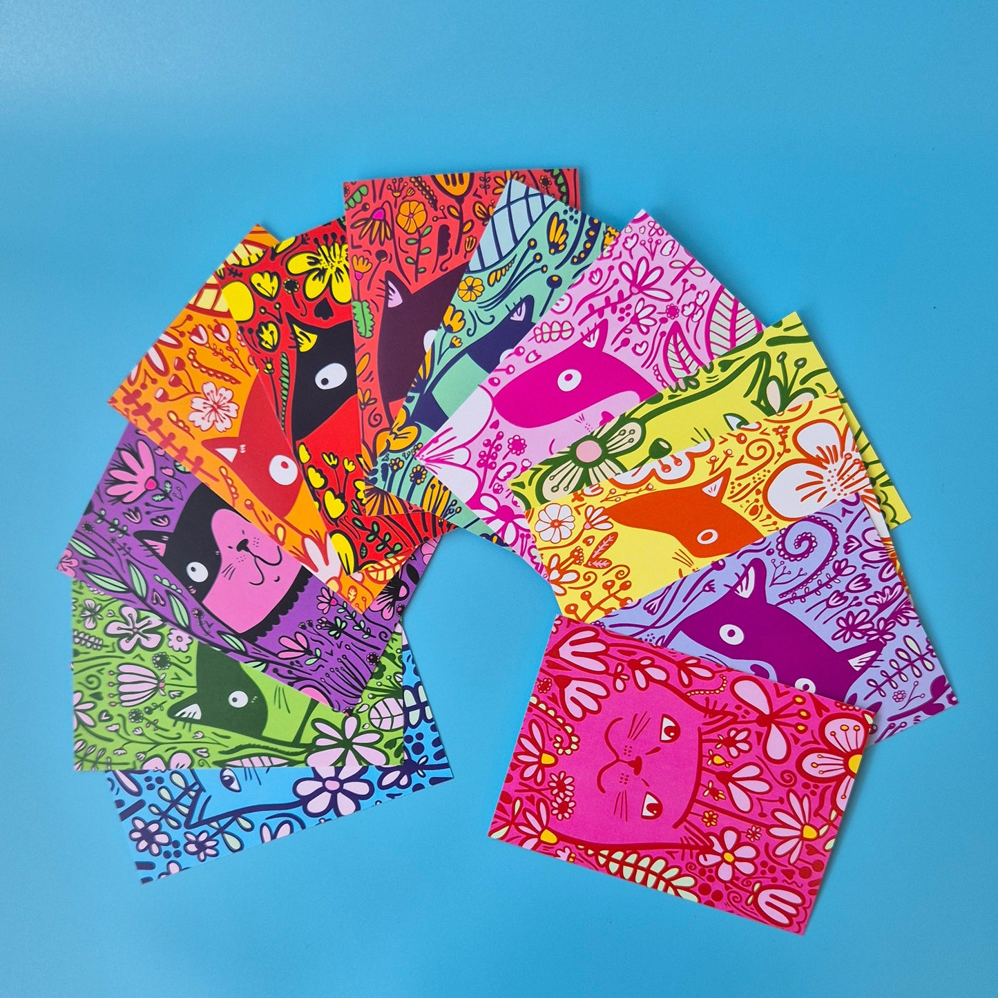 12 Pack Postcards - Flower Cats