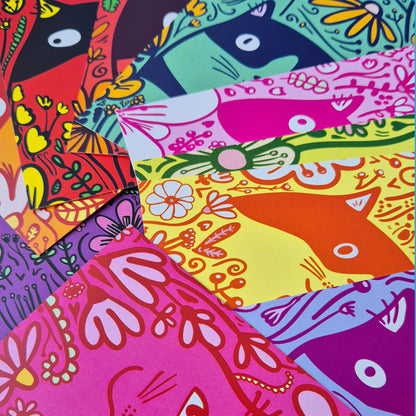 12 Pack Postcards - Flower Cats
