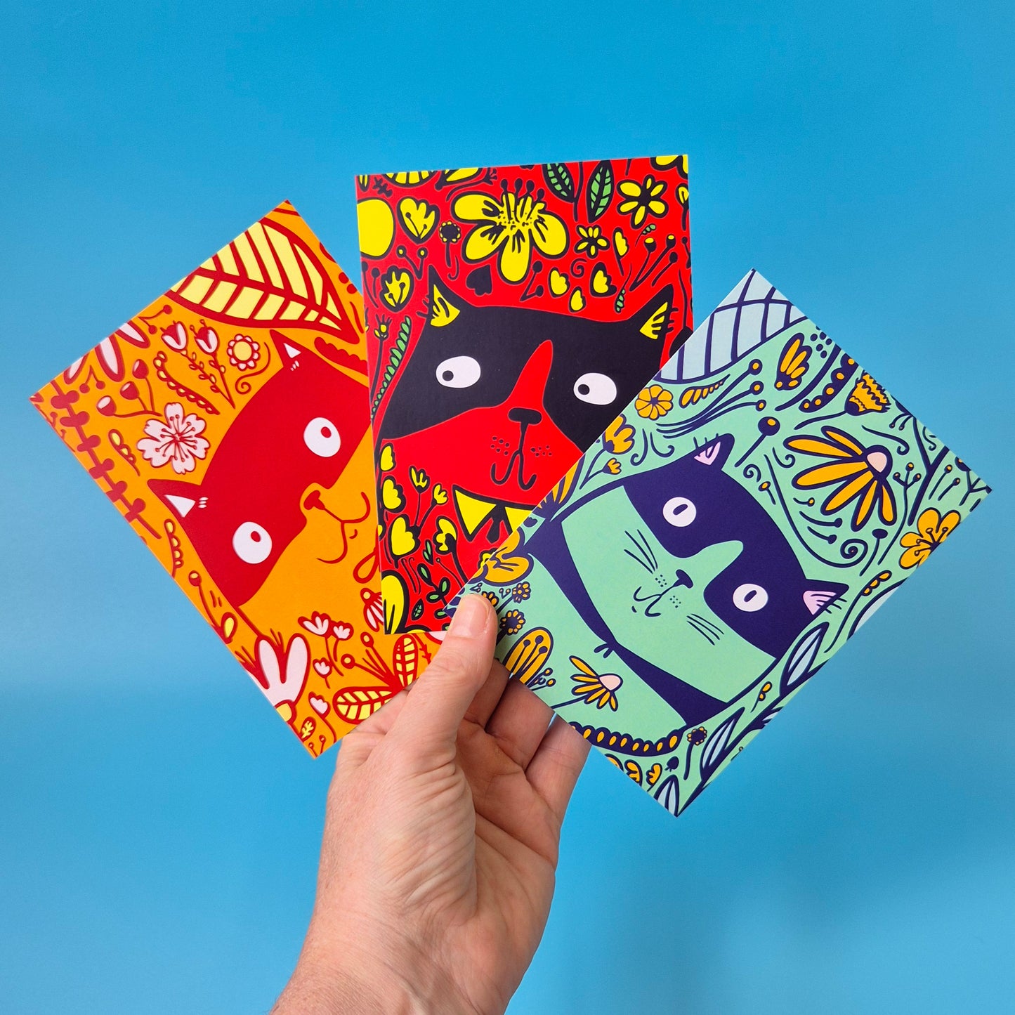 12 Pack Postcards - Flower Cats