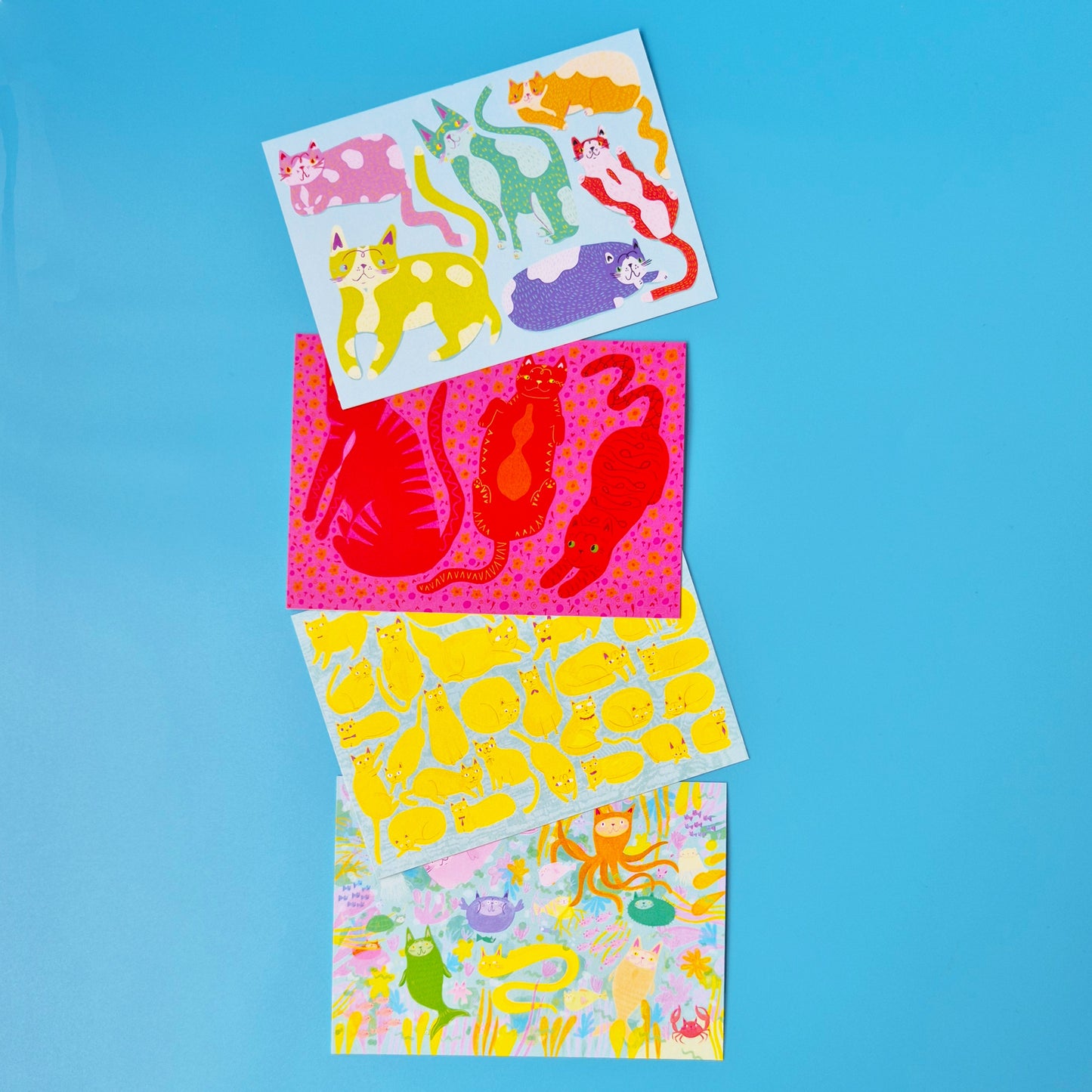 12 Pack Postcards - 2026 Kitty Calendar Illustrations