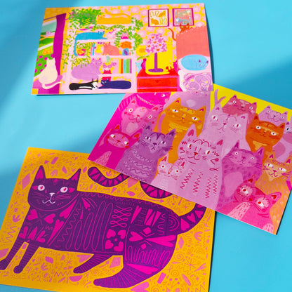 12 Pack Postcards - 2026 Kitty Calendar Illustrations