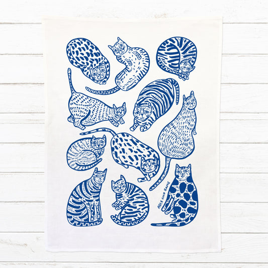 11 Cats - 100% Linen Tea Towel