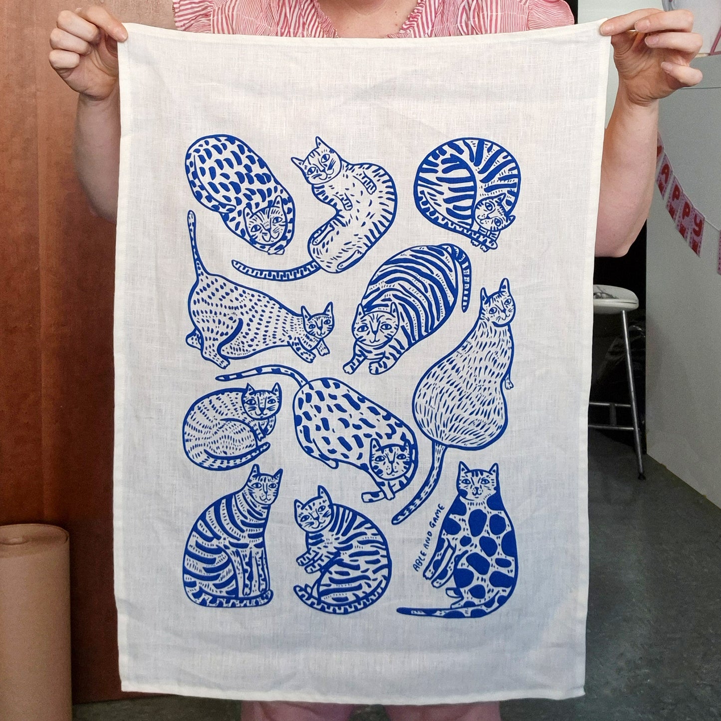11 Cats - 100% Linen Tea Towel