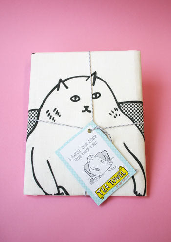 Fat Cat - 100% Linen Tea Towel