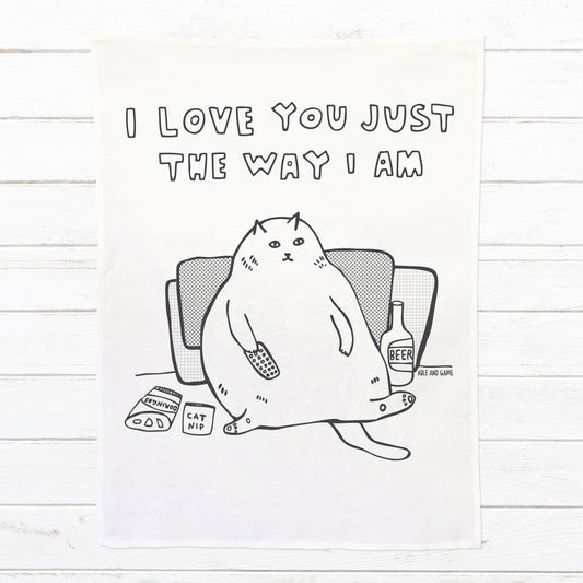 Fat Cat - 100% Linen Tea Towel