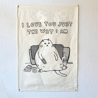 Fat Cat - 100% Linen Tea Towel
