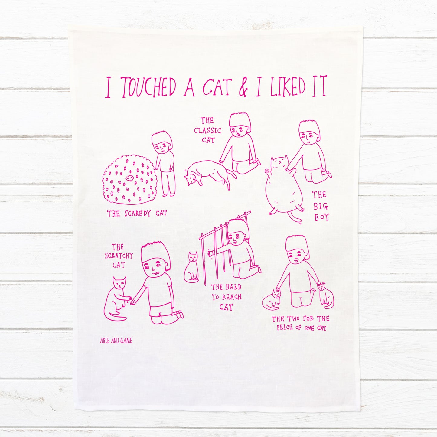I Touched A Cat And I Liked It - 100% Linen Tea Towel