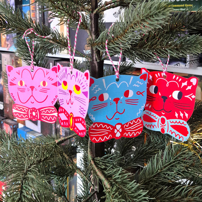 Kitty Tree Decorations - Four Designs To Cut Out And Hang