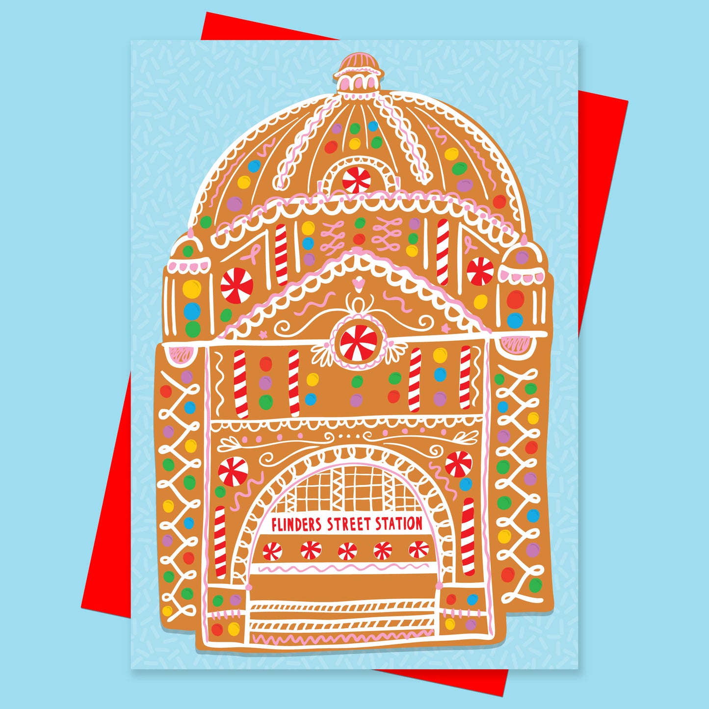 Flinders Street Gingerbread House - Christmas Card