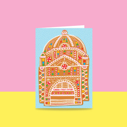 Flinders Street Gingerbread House - Christmas Card