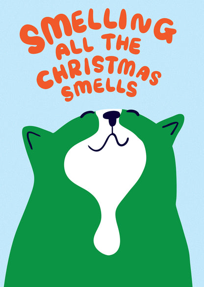 Smelling All The Christmas Smells - Christmas Card